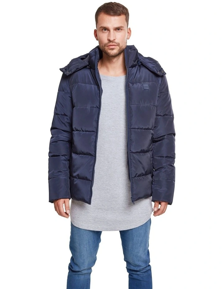 Heavyweight Hooded Puffer Jacket in Navy
