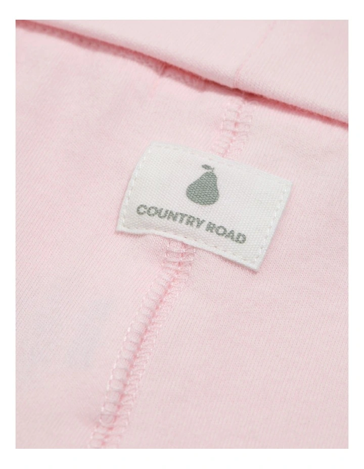 Organically Grown Cotton Fold-over Soft Pant in Pink Tint