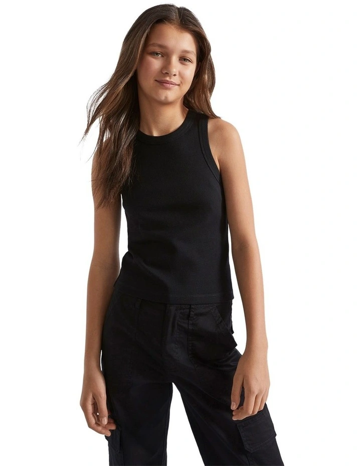 Core Rib Tank in Black