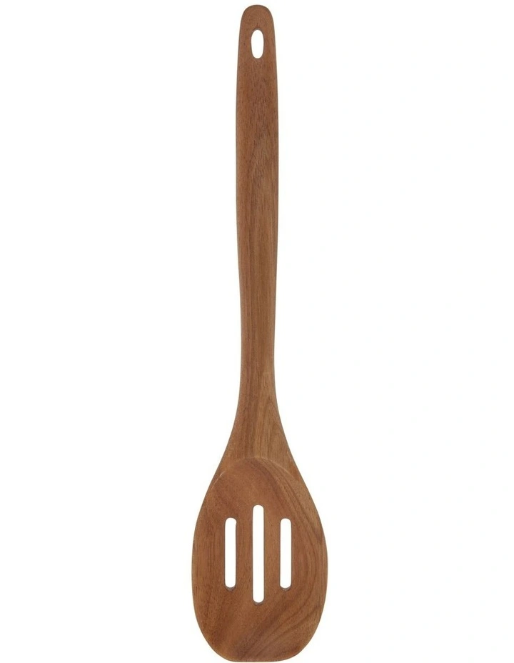 Acacia Wood Slotted Spoon in Natural