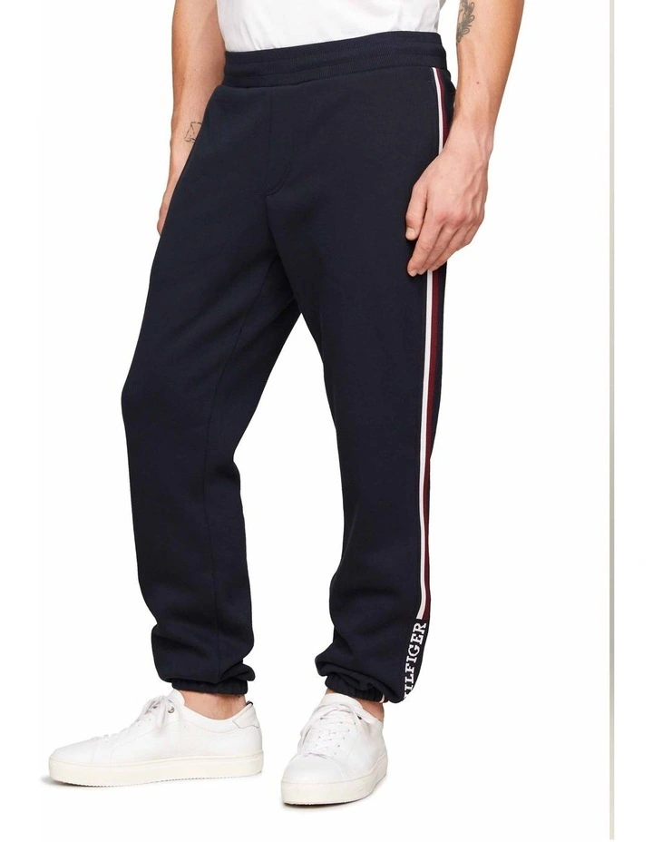Global Stripe Sweatpants in Navy