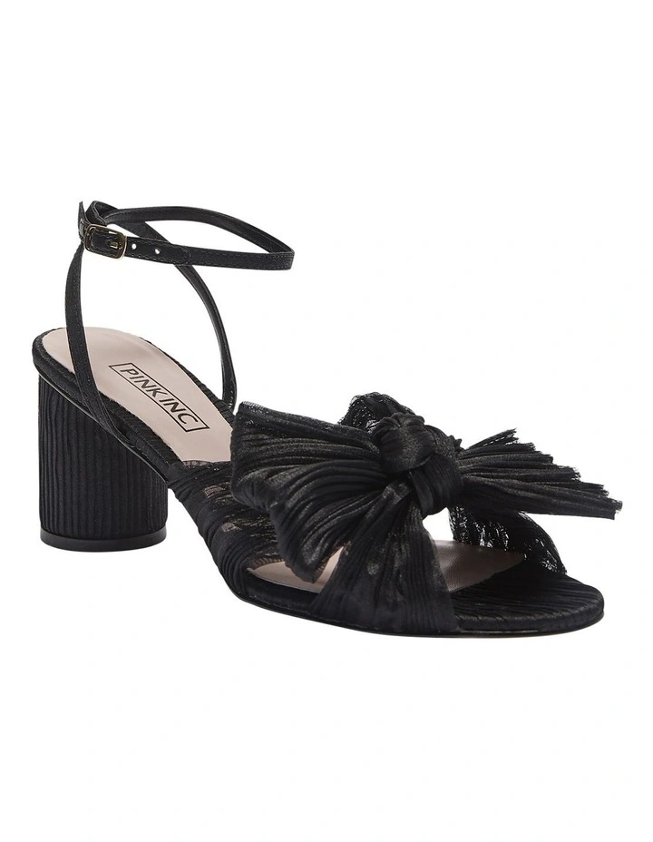 Secret Black Fabric Sandals