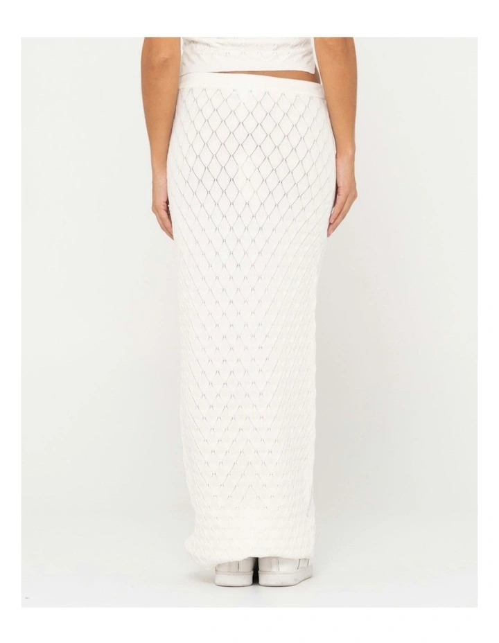 Leo Maxi Knit Skirt in White