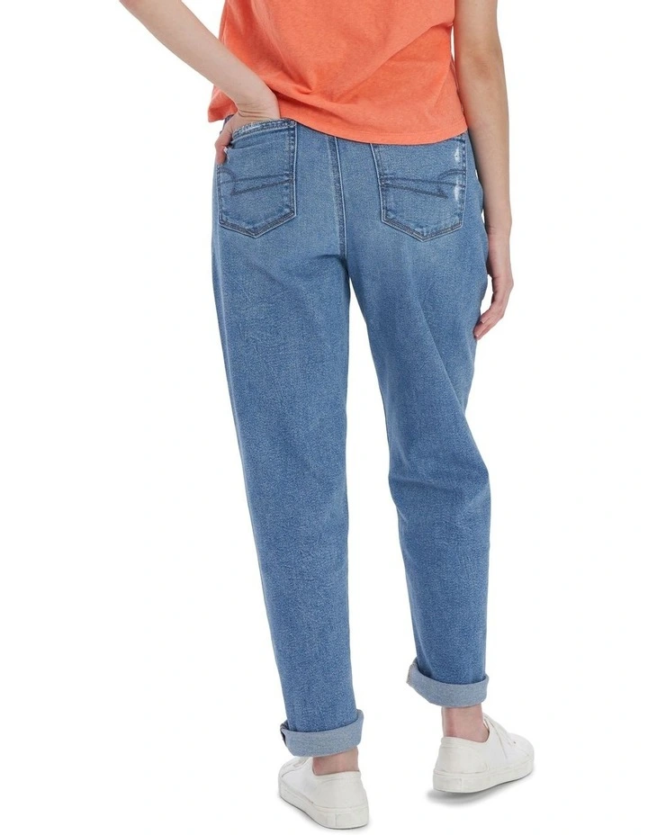 Stretch Mom Straight Jean in Easy Breezy Blue