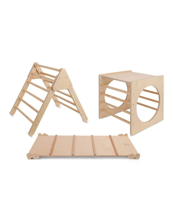 Lifespan Kids Pikler Climbing Frame Package with Slide, Cube and Triangle