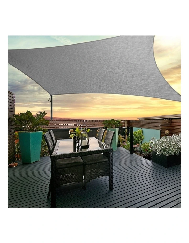 Rectangle Shade Sail 5x6m 280gsm in Grey