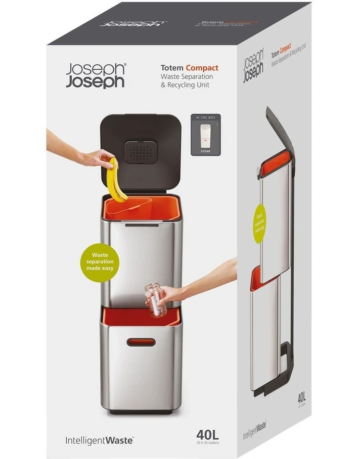 Totem Compact Bin 40L in Stainless Steel