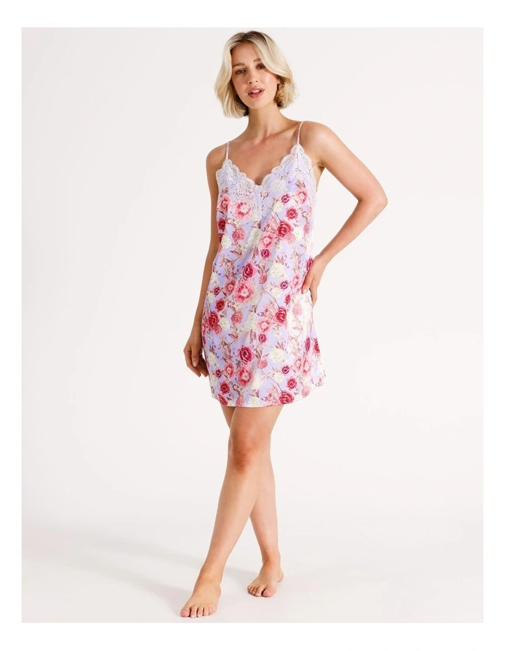 Lace Chemise in Blue Botanical