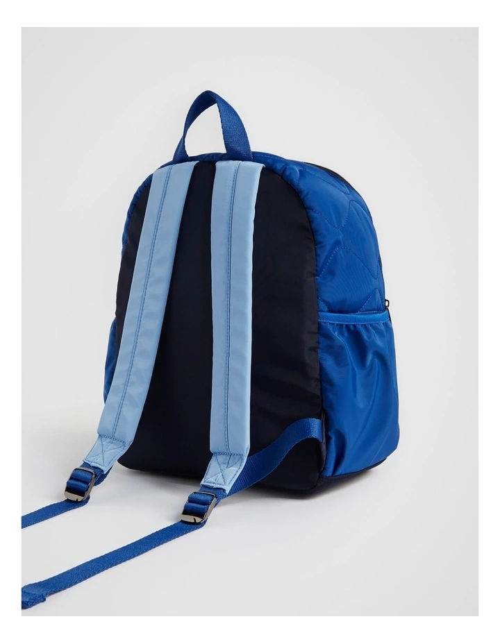 Quilted Initial "N" Backpack in Navy