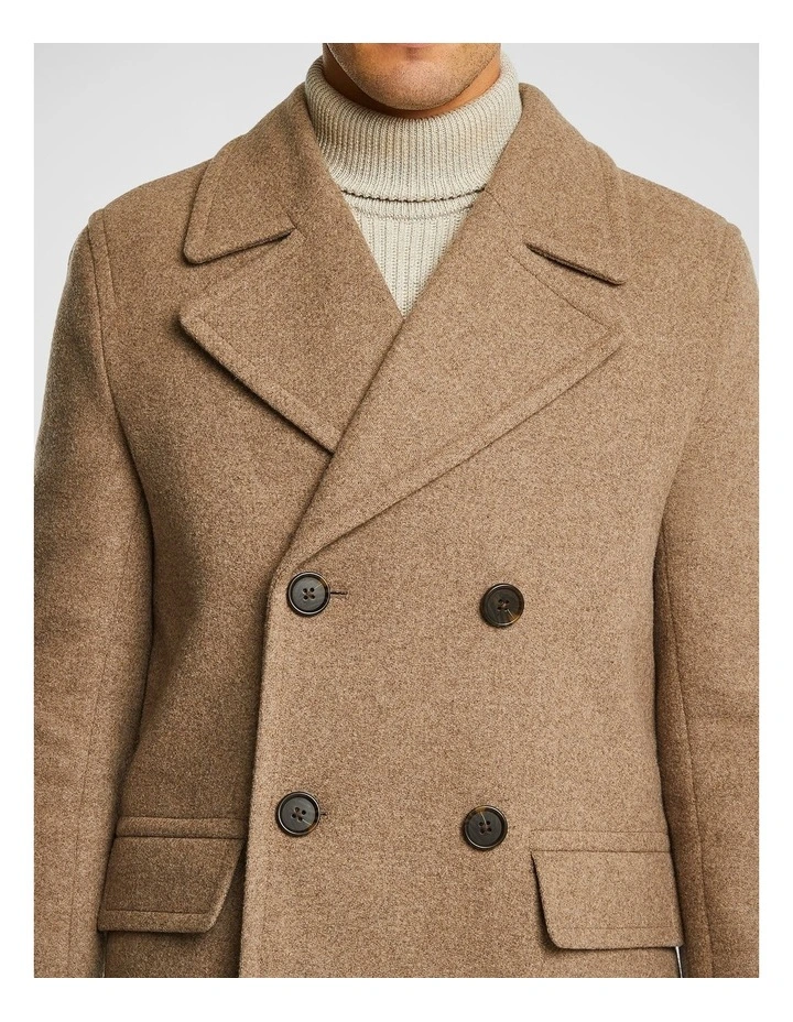 Blake Double Breasted Coat in Biscuit