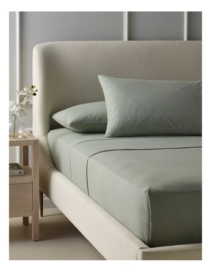 Cotton Flannelette Sheet Set in Sage
