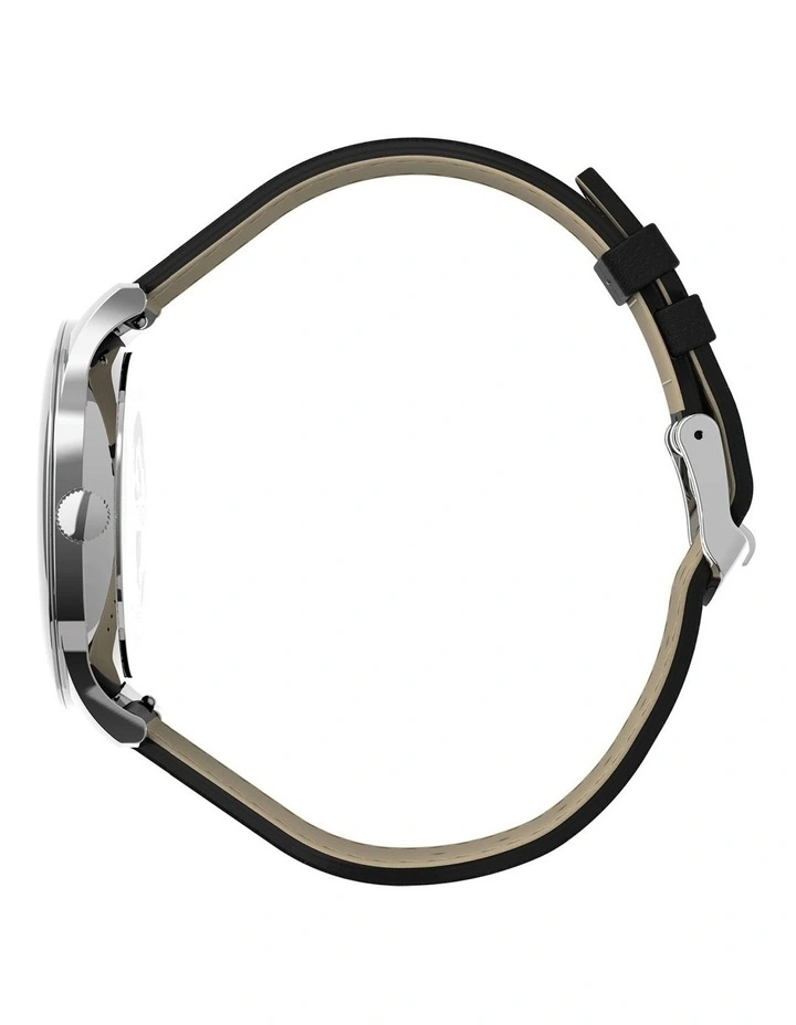 Easy Reader Black Leather Watch