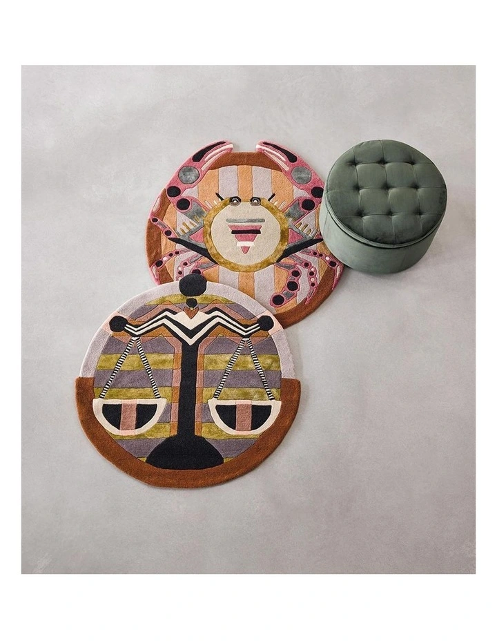 Zodiac Cancer Round Rug In Multi