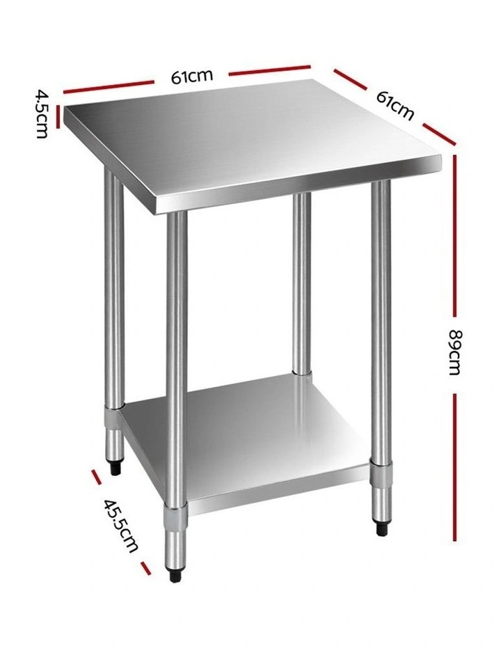 610 x 610m Commercial Stainless Steel Kitchen Bench
