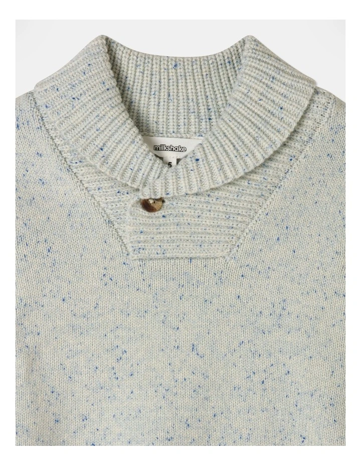 Knitted Shawl Collar Jumper in Vanilla