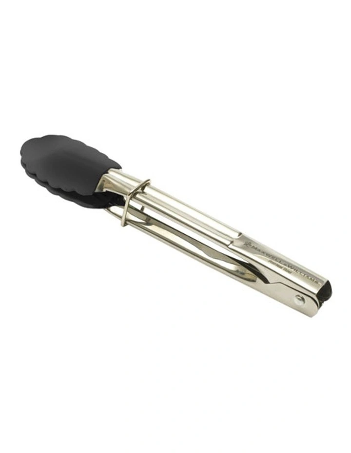 Grabbers 18cm Silicone Mini Tongs in Black