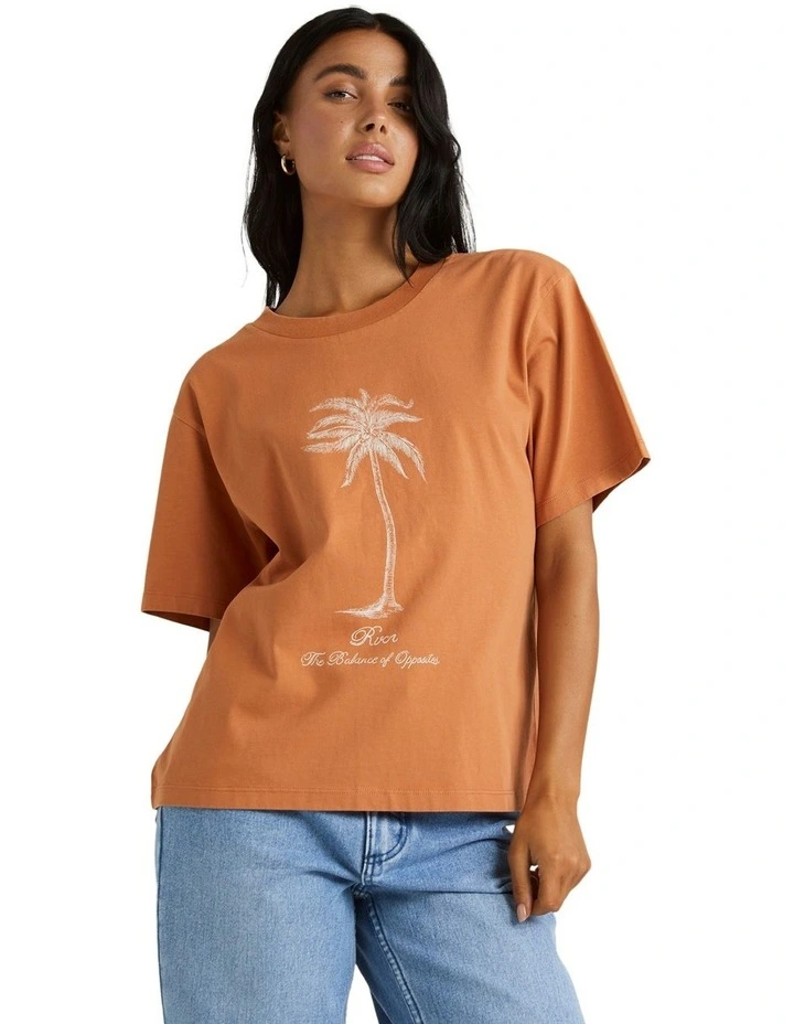 Palm Style Easy T-shirt in Brown