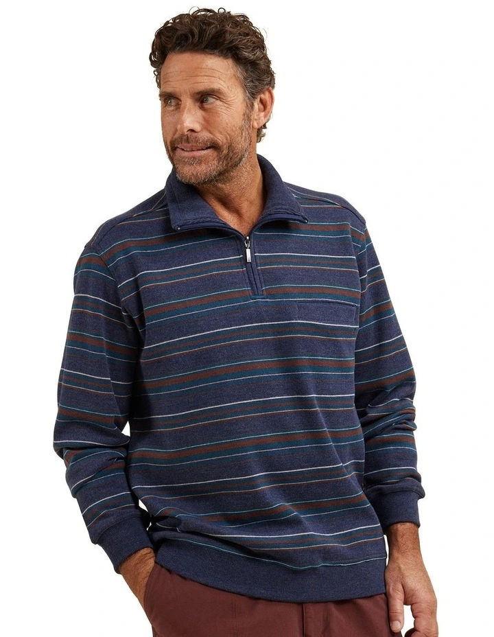 Hitch French Ridge Sweat Top in Blue