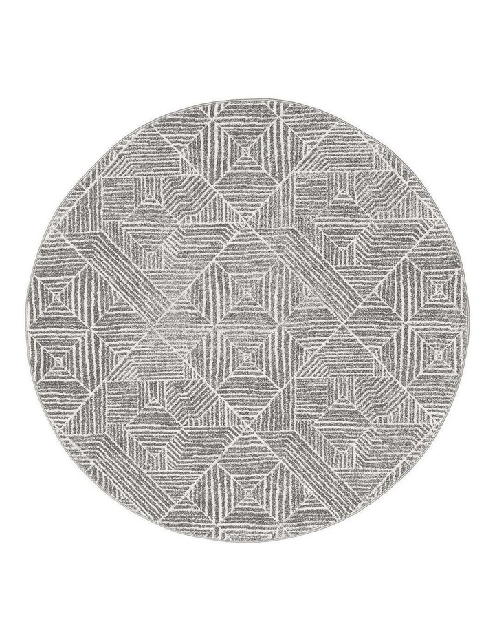 Oasis Kenza Contemporary Silver Round Rug