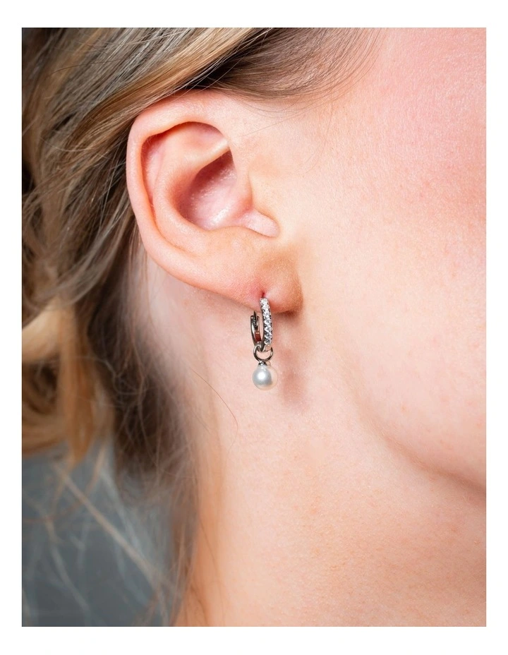 Baby Pearl Earrings in Silver
