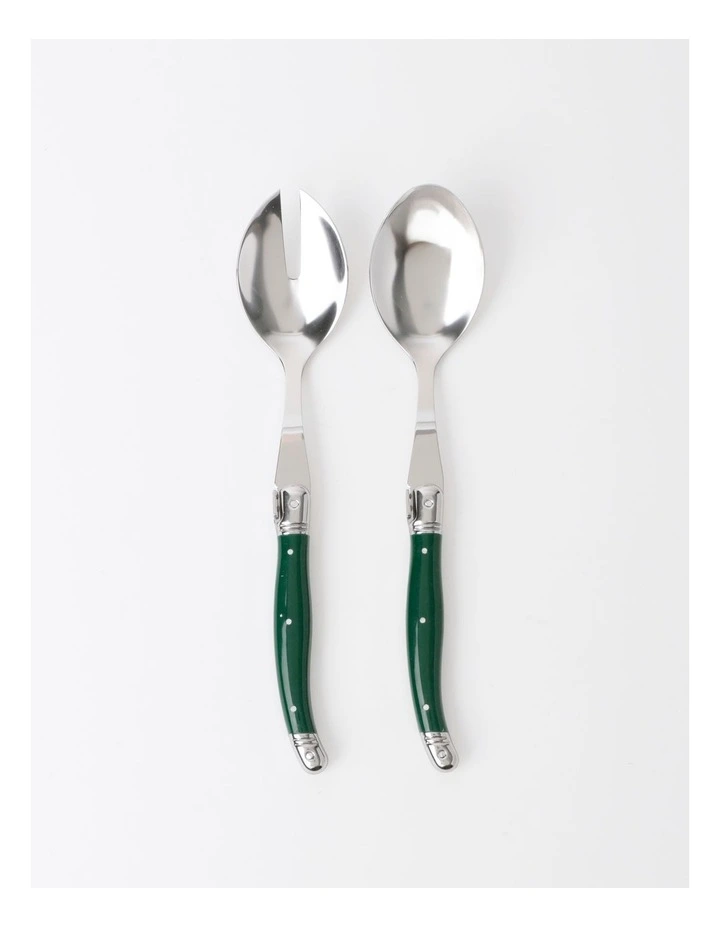 Laguiole Sophistique 2pc Salad Spoon Set in Green