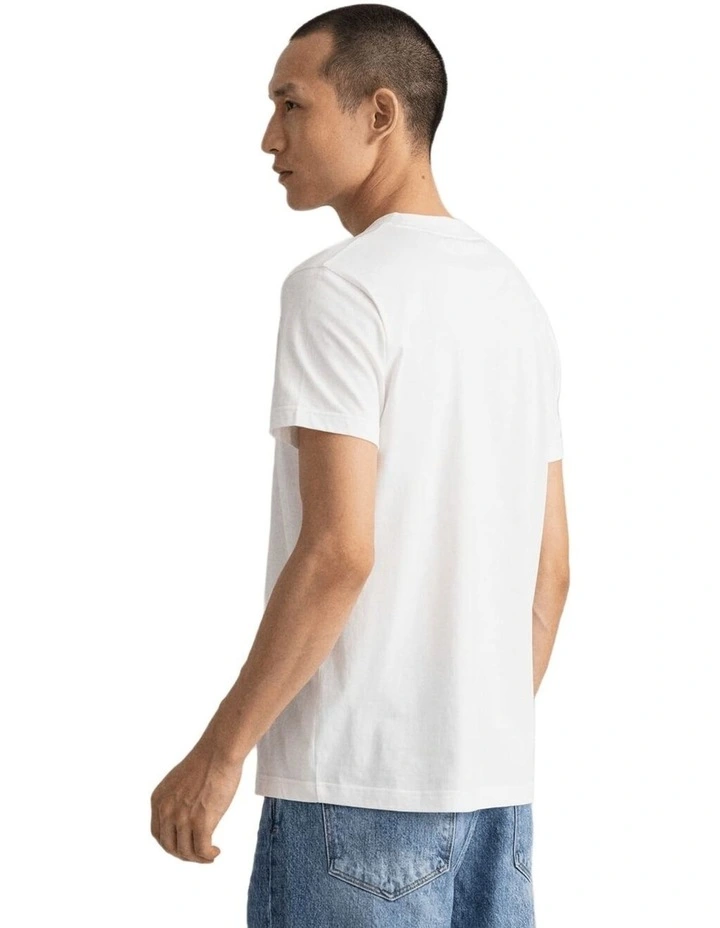 Tonal Archive Shield T-shirt in Eggshell