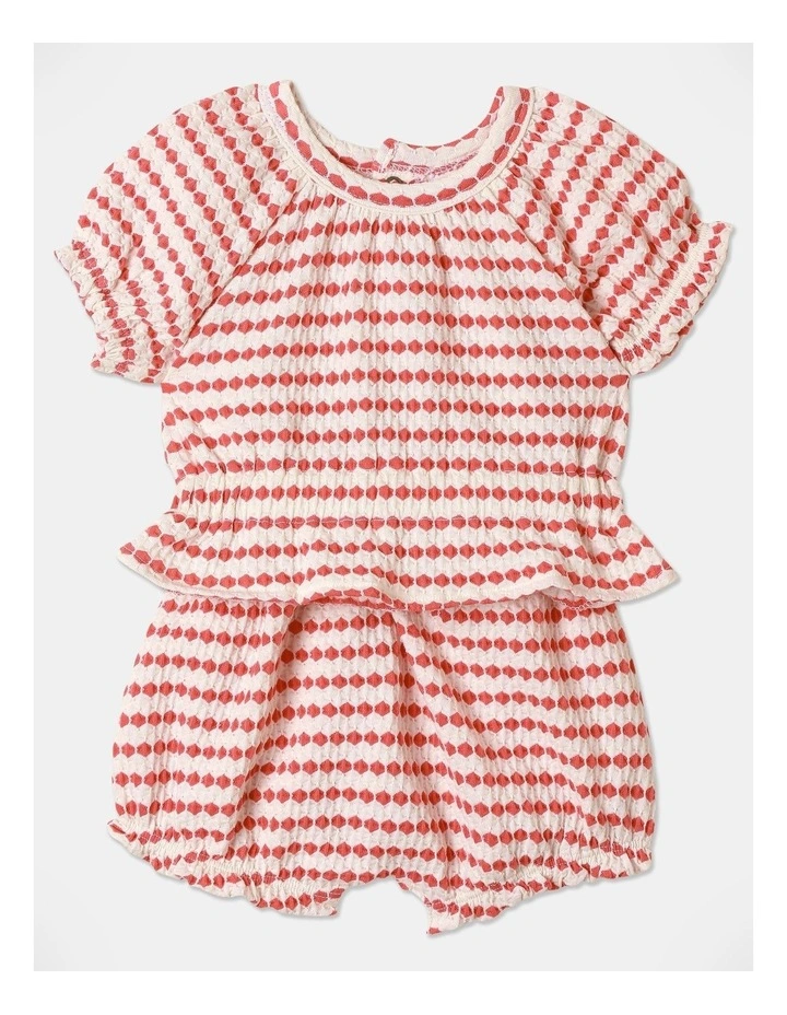 Hazel Textured Top And Bottom Set In Assorted