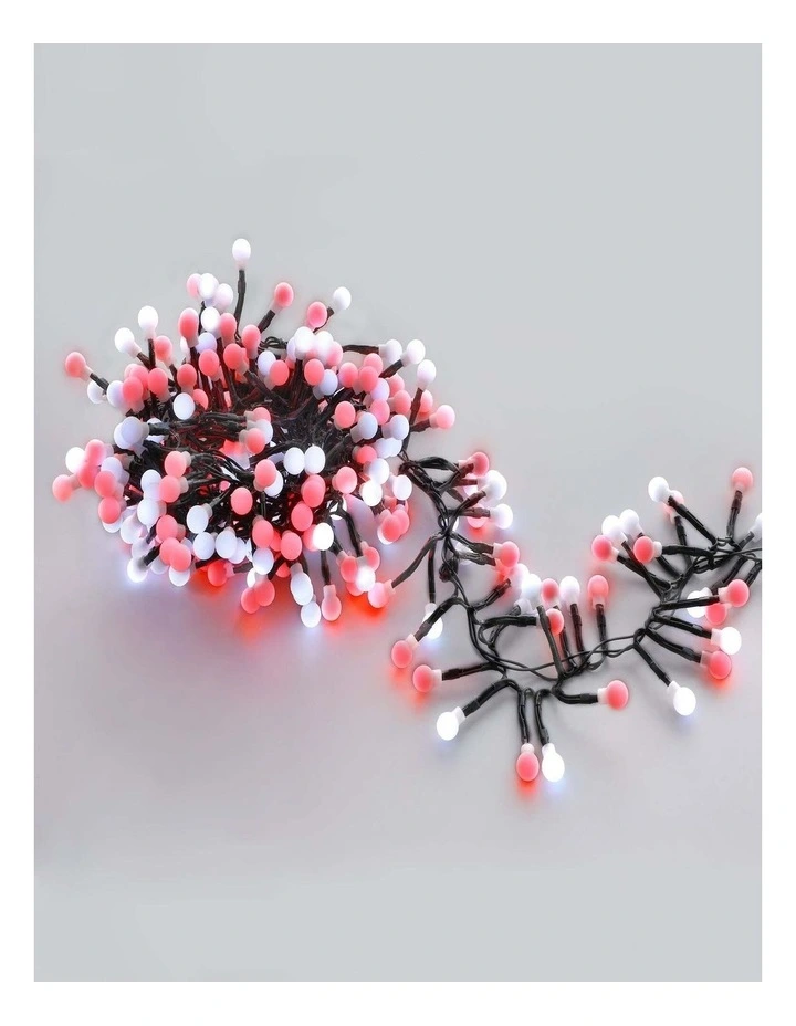 300 LED Connectable Cluster String Light With Cherry Balls
