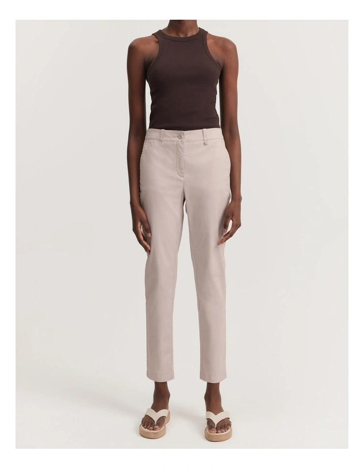 Australian Cotton Twill Walk Pant in Stone