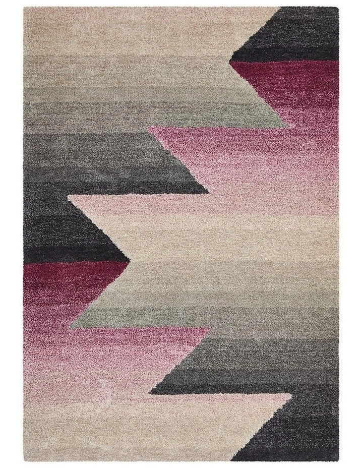 Prism Penny Pink Grey Textured Rug In Multi
