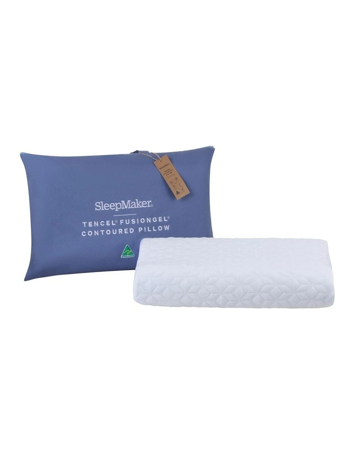 Fusion Gel Memory Foam Contour Profile Pillow in White