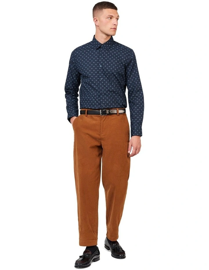 Geo Print Long Sleeve Shirt in Blue