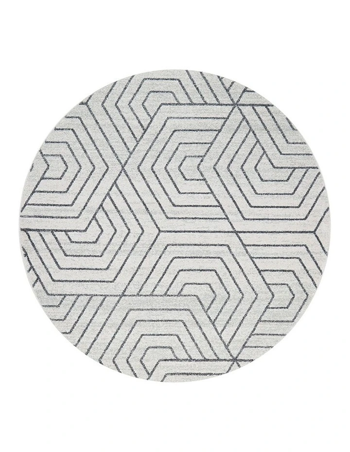Paradise Esther Round Rug in White