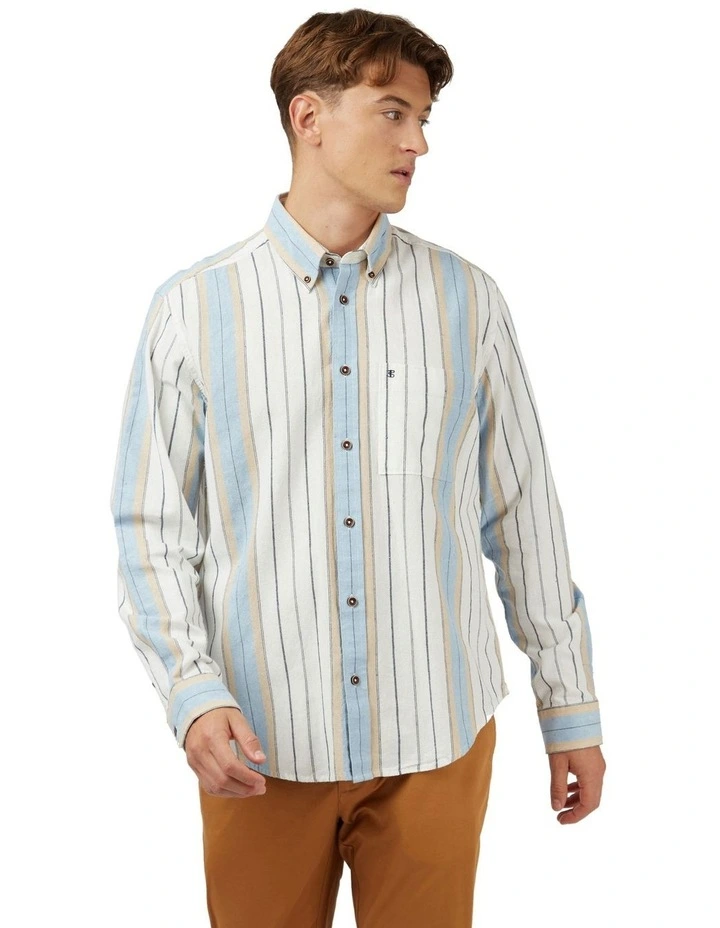 Long Sleeve Recycled Cotton Shirt in Ivory