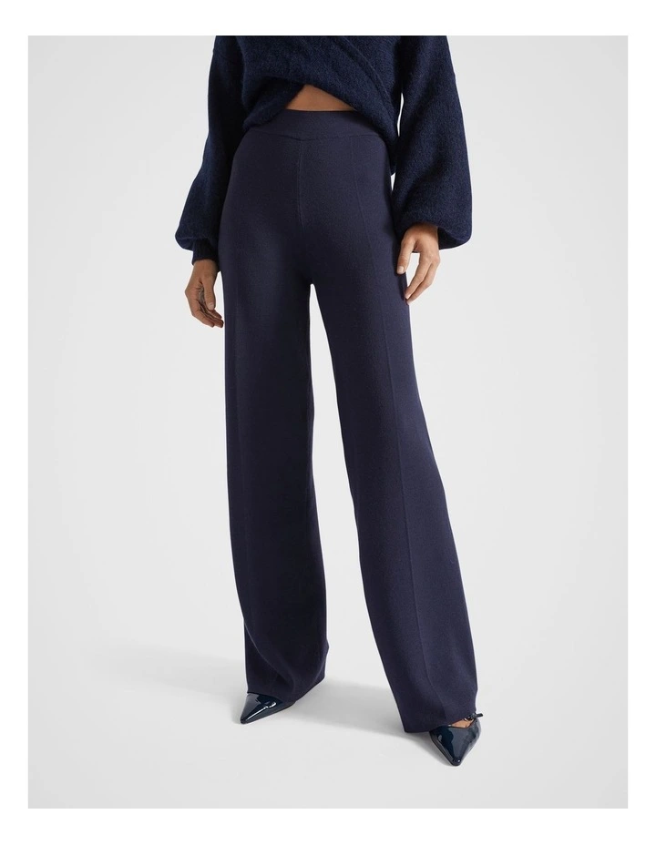 Double Knit Pintuck Pant in Midnight Sky
