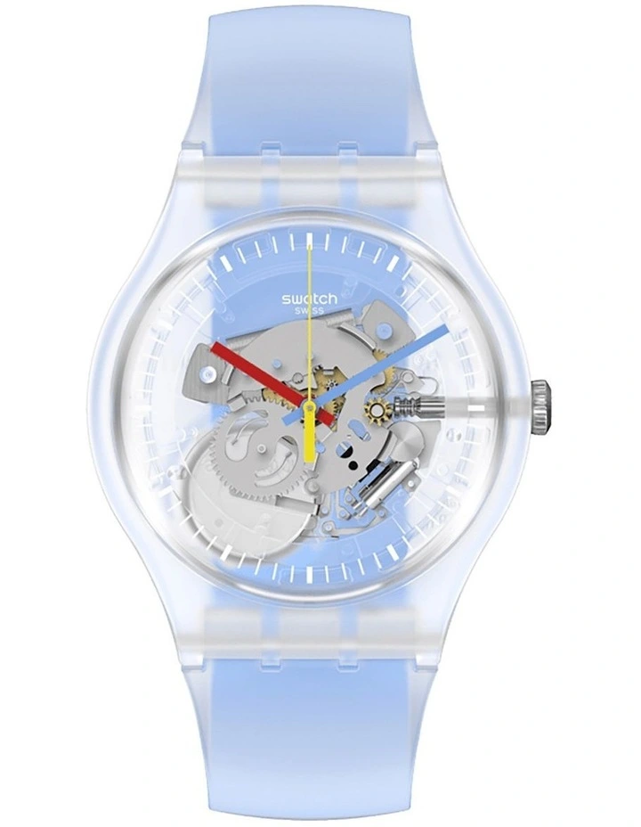 Clearly Stripped Watch in Blue