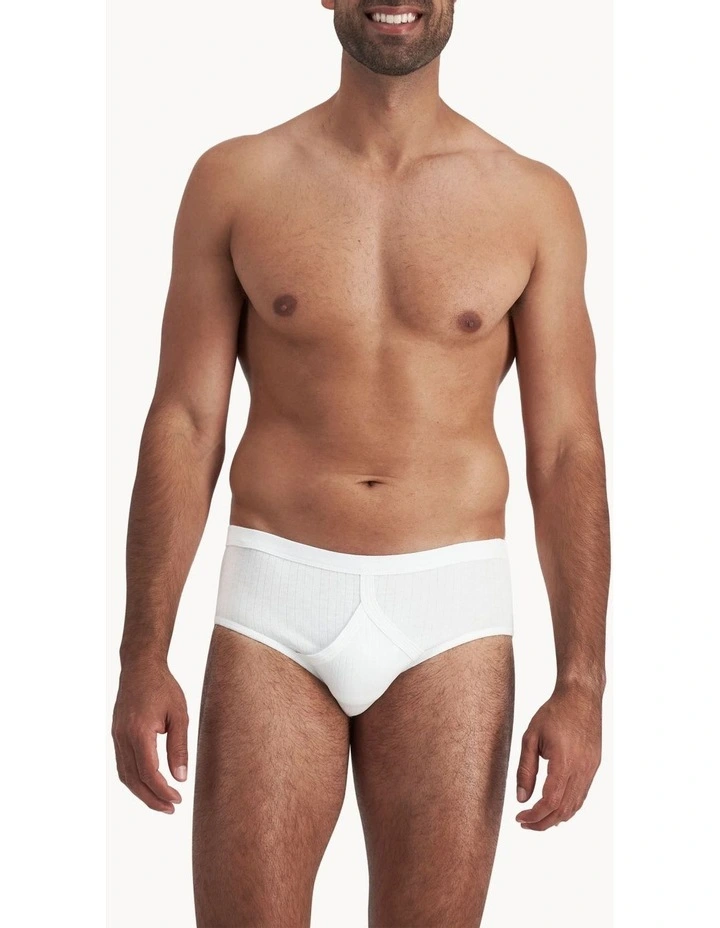 Comfort Rib Briefs 3-Pack in White