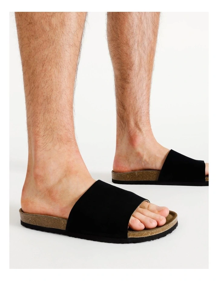 Nico Slides in Black Suede