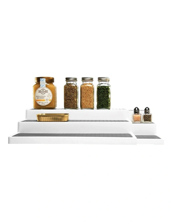 3-Tier Expandable Shelf Organiser 36.8 X 24.5 X 9.1cm in White