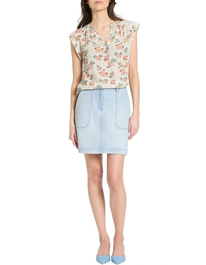 Palm After The Storm Top in Nude Multi
