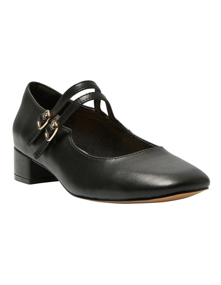 Stefanie Heeled Shoes in Black Leather