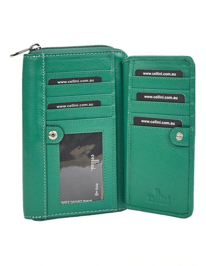 Valencia Leather Wallet in Green