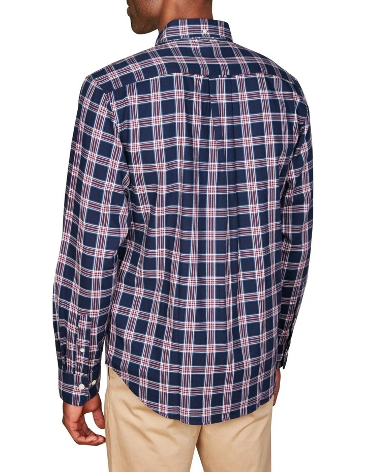 Regular Fit Checked Archive Oxford Shirt in Classic Blue