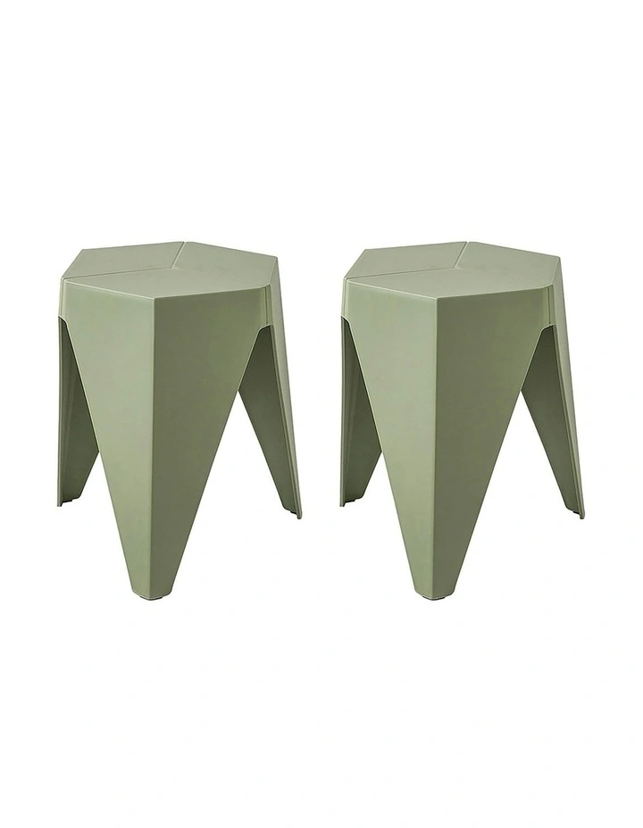 Bar Stools Set of 2 in Green