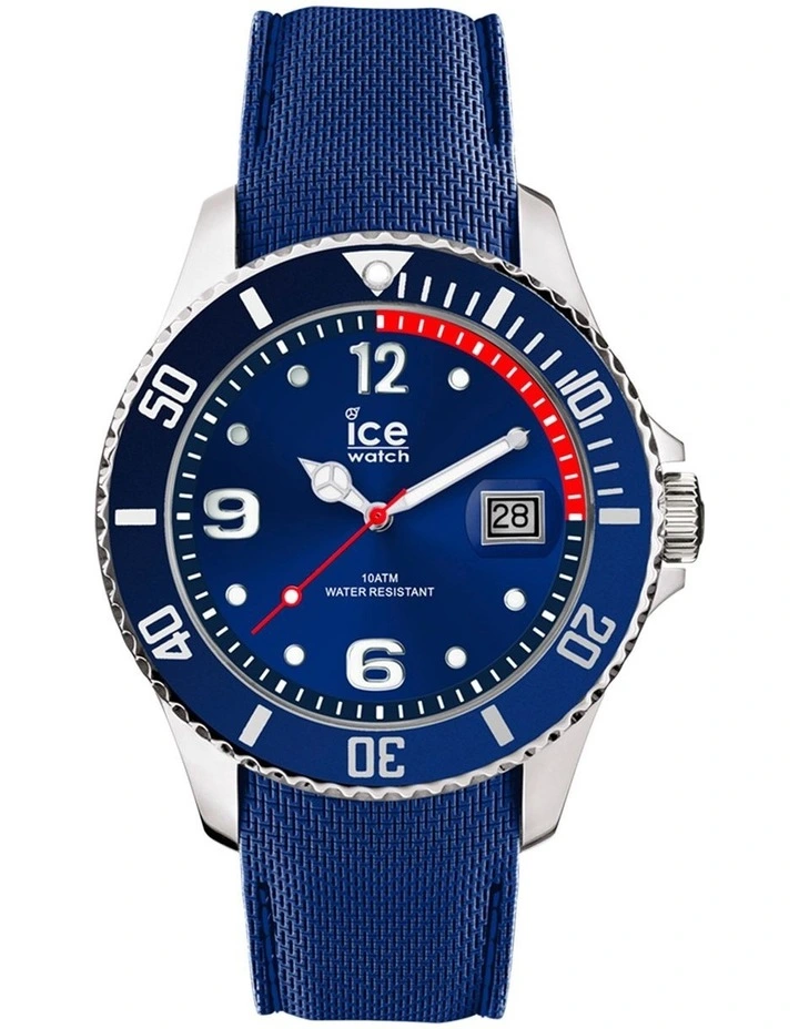 Ice Steel Medium Blue Silicone Quartz Watch