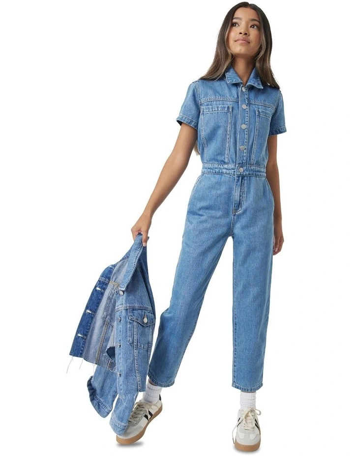 Peta Denim Jumpsuit in Blue