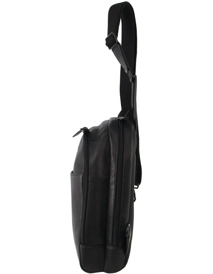 Leather Sling Bag in Black