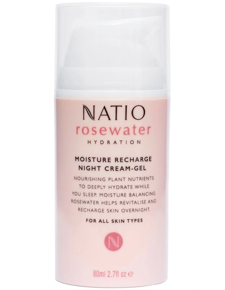 Rosewater Hydration Moisture Recharge Night Cream-Gel 80ml