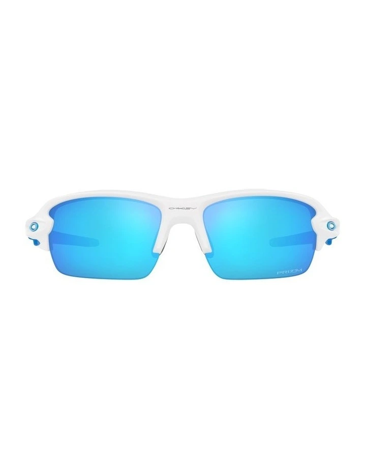 Flak Xs Kids Sunglasses in Matte White/Blue