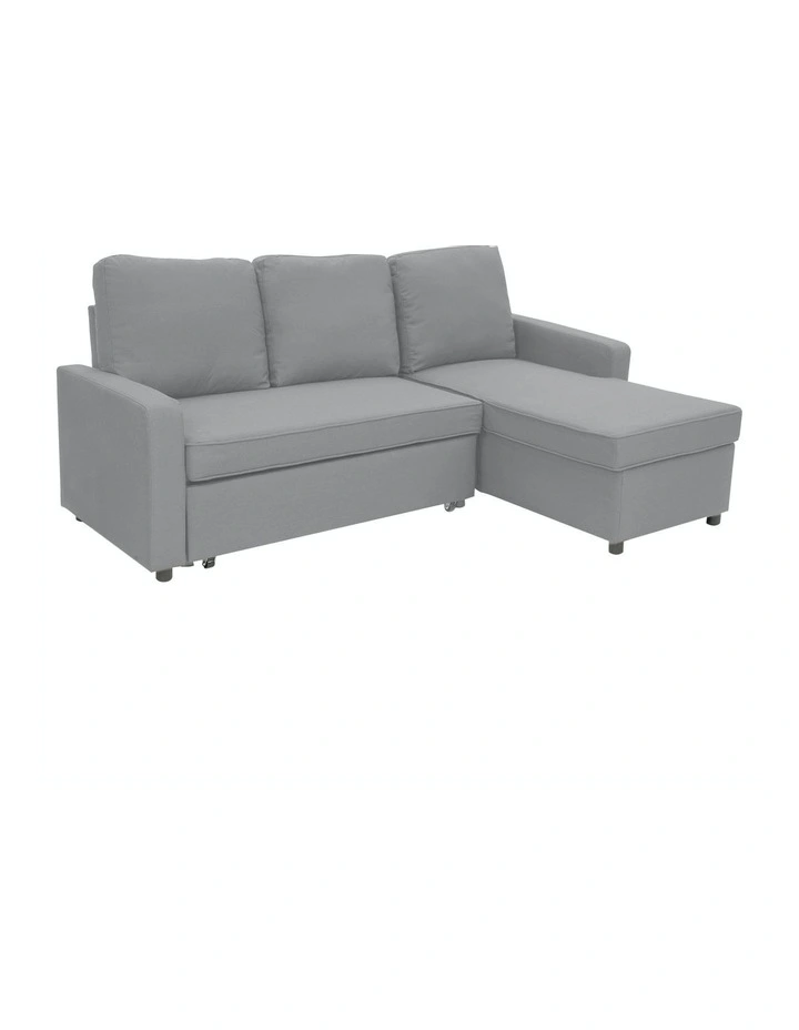 Sarantino 3-Seater Corner Sofa Bed With Storage Lounge Chaise Couch Light Grey